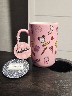 Pink Teacher-Themed Ceramic Mug
